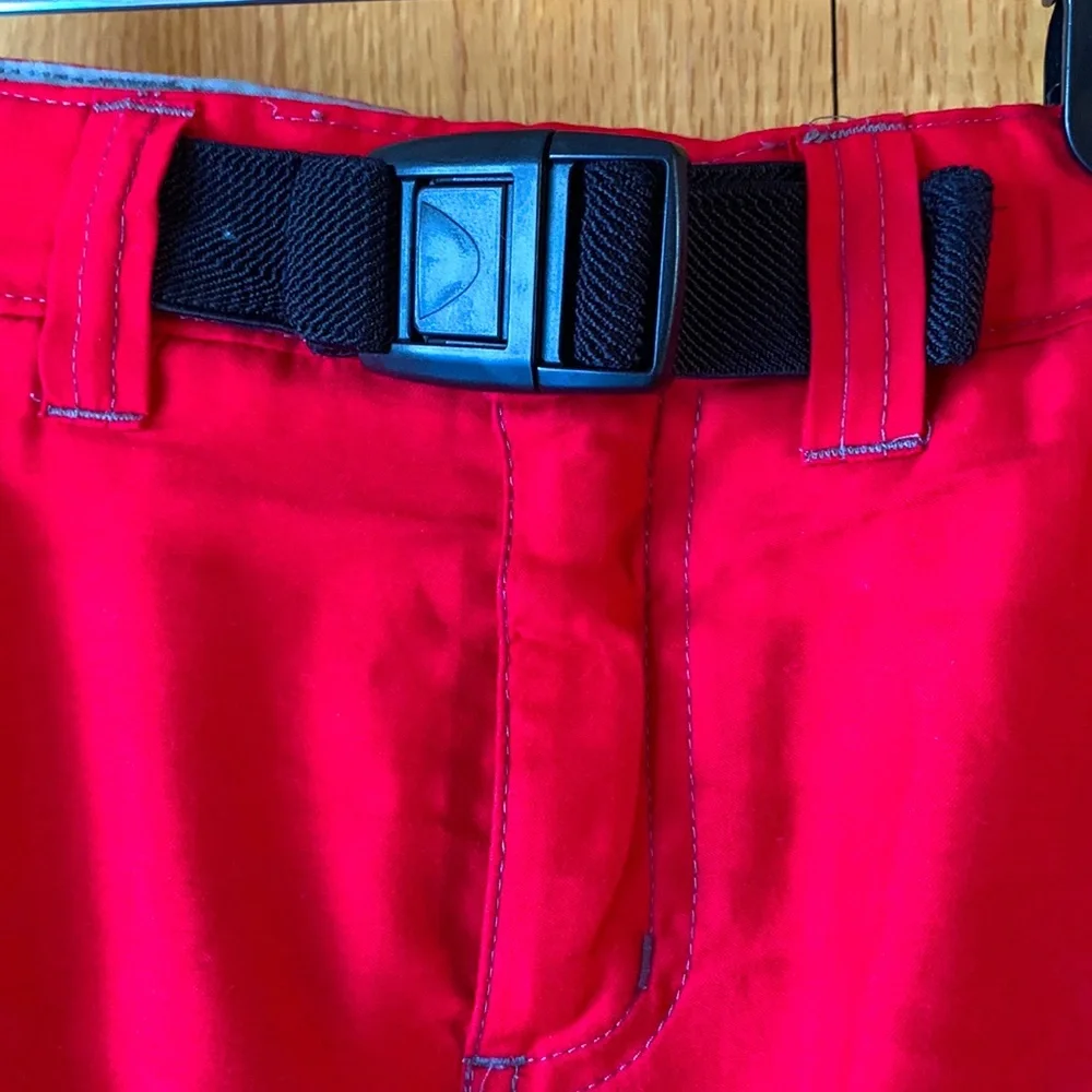 Gap Kids red convertible cargo pants shorts XS 4 zip off adjust. waist 9 pockets